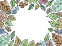Autumn leaves frame border with colorful foliage on white background for seasonal design projects and nature-themed decorations.