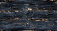 Dark blue marble texture with golden veins creating dramatic natural pattern on polished stone surface. Luxury material background for interior design.