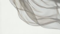 Sheer gray fabric flowing gracefully in the wind against a light background, capturing delicate texture and elegant movement.