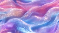 Magical cosmic waves with glowing sparkles in pink and blue colors create dreamy galaxy pattern. Seamless abstract space background for design projects.