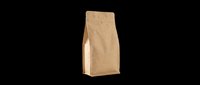 Kraft paper bag with gusset sides and folded top, isolated on transparent background. Ready for packaging design, product mockups, e-commerce graphics, print-on-demand, and retail branding projects.