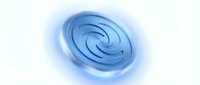 Blue swirling energy vortex with glowing effects on white background, abstract spiral motion design for digital art and futuristic technology concepts.