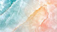 Marble texture in trendy coral pink and turquoise tones with natural stone veining creates elegant abstract background for luxury design and home decor projects.