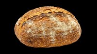 Rustic whole grain artisan bread loaf isolated on transparent background, ready for bakery menus, food blogs, stickers, print on demand, and t-shirt design use.
