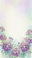 Soft watercolor lilac flowers frame with pastel gradient background and sparkles for spring wedding invitations and romantic greeting cards.