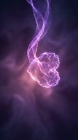 Glowing purple brain with neural pathways and energy streams on dark background for medical technology and neuroscience concepts.