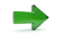 Glossy green arrow pointing right on white background, symbolizing direction, progress, and forward movement in business and navigation concepts.