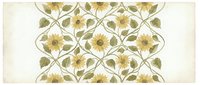 Seamless floral pattern featuring golden sunflowers with green leaves on cream background, tiles continuously for wallpaper, textile, and decorative design projects.