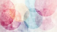 Soft pastel circles in pink and blue watercolor create dreamy overlapping transparent shapes on white background, forming delicate abstract composition.
