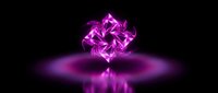 Glowing magenta energy orb with swirling plasma waves and luminous reflections on dark background, suitable for sci-fi graphics and digital design projects.