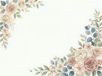 Vintage floral corner borders with roses, eucalyptus and botanical elements on cream background. Isolated design elements for wedding invitations, greeting cards and stationery projects.