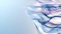 Ethereal flowing fabric waves in soft blue and pink create dreamy abstract background with gentle curves and translucent layers. Modern minimal design element.