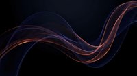 Flowing light trails with warm orange and cool blue neon glow create dynamic motion against dark background. Suitable for tech, energy, and modern design projects.