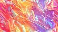 Vibrant holographic foil texture with flowing waves in rainbow gradient colors. Abstract iridescent surface for modern digital art and creative projects.