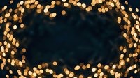 Warm golden bokeh lights frame a dark center space, creating an elegant festive backdrop suitable for holiday promotions, event invitations, and seasonal marketing materials.