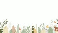 Botanical border with autumn leaves and plants on white background for seasonal design projects and nature-themed graphics.