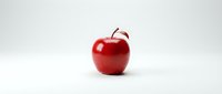 Fresh red apple with stem isolated on white background for healthy eating and nutrition concepts.
