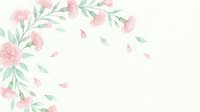 Soft watercolor pink carnations with green leaves on a light background, perfect for wedding invitations, greeting cards, and romantic stationery designs.