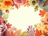 Autumn leaves frame with acorns and decorative elements creating warm seasonal border for fall designs, thanksgiving cards, harvest celebrations and nature themes.