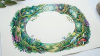 Watercolor tropical wreath with lush green foliage, exotic flowers and botanical elements on white background, isolated for design projects.
