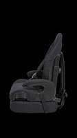 Black portable folding stadium seat with back support and carry straps, isolated on transparent background. Great for clipart, print on demand, stickers, and t-shirt design.