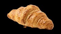 Freshly baked croissant isolated on transparent background, ready for bakery designs, menus, food packaging, t-shirts, stickers, and print-on-demand products.