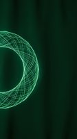 Glowing green wireframe sphere with interlocking mesh lines on dark background, suitable for technology, digital innovation, and corporate design projects.
