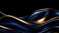 Luxurious dark blue and gold waves create elegant abstract background with smooth flowing curves and metallic sheen effect for luxury design projects.