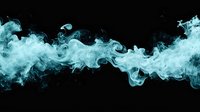 Ethereal turquoise smoke swirls against black background creating dynamic flowing patterns and abstract shapes. Suitable for creative design projects.