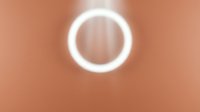 Glowing white neon circle on warm peachy-brown background, isolated design element suitable for graphic design, web design, and digital projects.