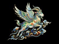 Ornate mythical dragon with flowing wings and decorative swirls, isolated on transparent background. Ready for t-shirt design, clipart, stickers, sublimation, and print-on-demand projects.