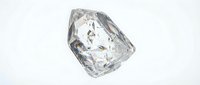 Crystal clear diamond gemstone with brilliant faceted cuts reflecting light on white background isolated for jewelry design and luxury concepts.