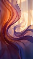 Abstract flowing waves in warm orange purple gradient colors creating dynamic fluid motion background for modern design projects.