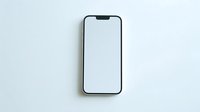 Modern smartphone with blank white screen isolated on light gray background for app mockup and digital presentation design projects.