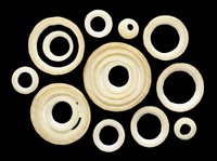 Wooden rings in various sizes isolated on transparent background, ready for crafts, jewelry making, macramé projects, and design applications.