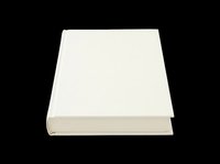 Blank white hardcover book isolated on transparent background, ready for design use in mockups, stickers, print on demand, clipart, and t-shirt design.