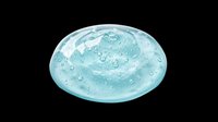 Translucent blue gel dome with water droplets isolated on transparent background, ready for design use on t-shirts, stickers, clipart, print-on-demand products, and sublimation projects.