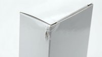 Silver metallic book cover with reflective surface and clean edges on white background, isolated for graphic design and publishing projects.