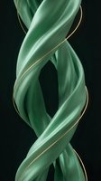 Twisted green leaves with gold accents intertwined on dark background, isolated botanical element suitable for luxury branding, wellness design, and decorative applications.