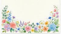 Watercolor floral frame with roses, wildflowers and greenery on cream background for wedding invitations, greeting cards and botanical designs.