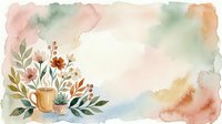 Watercolor floral arrangement with golden cup and botanical elements on soft pastel background for wedding invitations and greeting cards.
