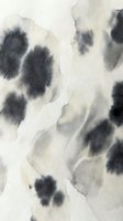 Watercolor abstract pattern with soft charcoal and gray organic shapes on cream background, seamlessly tiling for textile, wallpaper, and design projects.