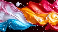 Abstract fluid art with vibrant flowing colors in pink, orange, blue and white creating dynamic liquid motion patterns for modern creative projects.