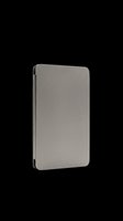 Gray tablet protective case with rounded corners and magnetic closure, isolated on transparent background. Ready for e-commerce, product mockups, tech accessories design, print-on-demand, and digital marketing materials.