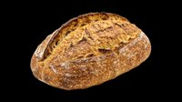 Rustic whole grain sourdough bread loaf isolated on transparent background, ready for t-shirt design, stickers, clipart, print on demand, and sublimation projects.
