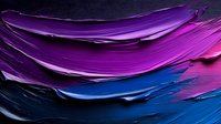 Vibrant brush strokes in purple, pink and blue create dynamic waves of color with glossy texture and flowing movement against dark background for artistic design.