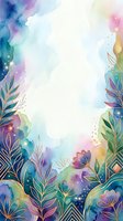 Watercolor floral frame with vibrant botanical elements and gold accents on white background, isolated design for invitations, cards, and creative projects.