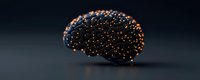 Glowing neural network in shape of human brain with orange light connections on dark background, representing artificial intelligence and machine learning.