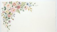 Watercolor floral corner arrangement with roses, peonies, and greenery on cream background. Suitable for wedding invitations, greeting cards, and stationery designs.