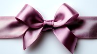 Pink satin ribbon bow with grosgrain texture on white background, elegant decorative element for gift wrapping, crafts and celebrations.